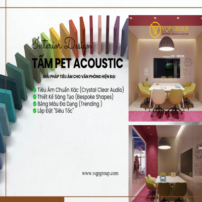 Giải Pháp Tiêu Âm Văn Phòng Hiện Đại Với Tấm PET Acoustic Từ VQP Group