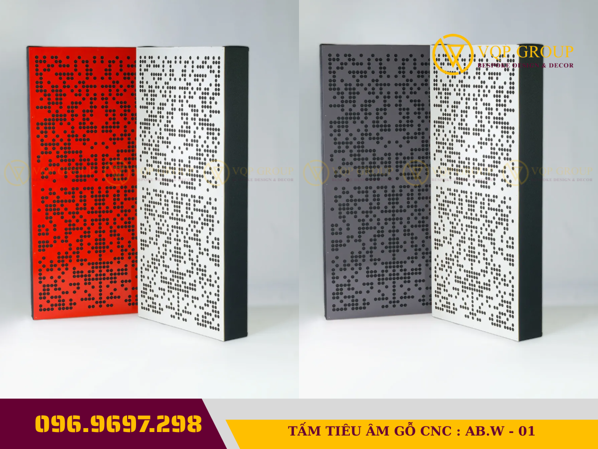 TẤM TIÊU ÂM GỖ CNC CAO CẤP AB.W - 01