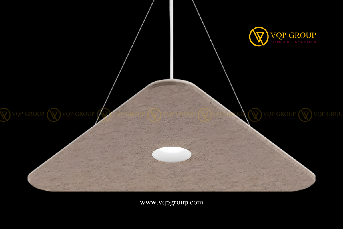 ĐÈN TREO PET CLOUD TAM GIÁC VQP-PET-C018 – PET ACOUSTIC LIGHTING CHO TRẦN KIẾN TRÚC HIỆN ĐẠI