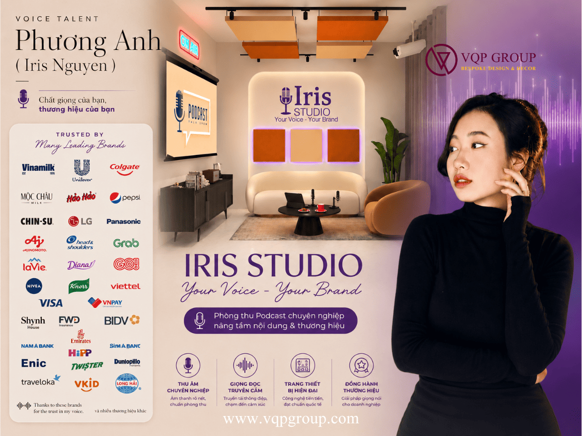Dự Án Thiết Kế Thi Công Phòng Thu Podcast Iris Studio Tại Khu Đô Thị Geleximco Hà Đông