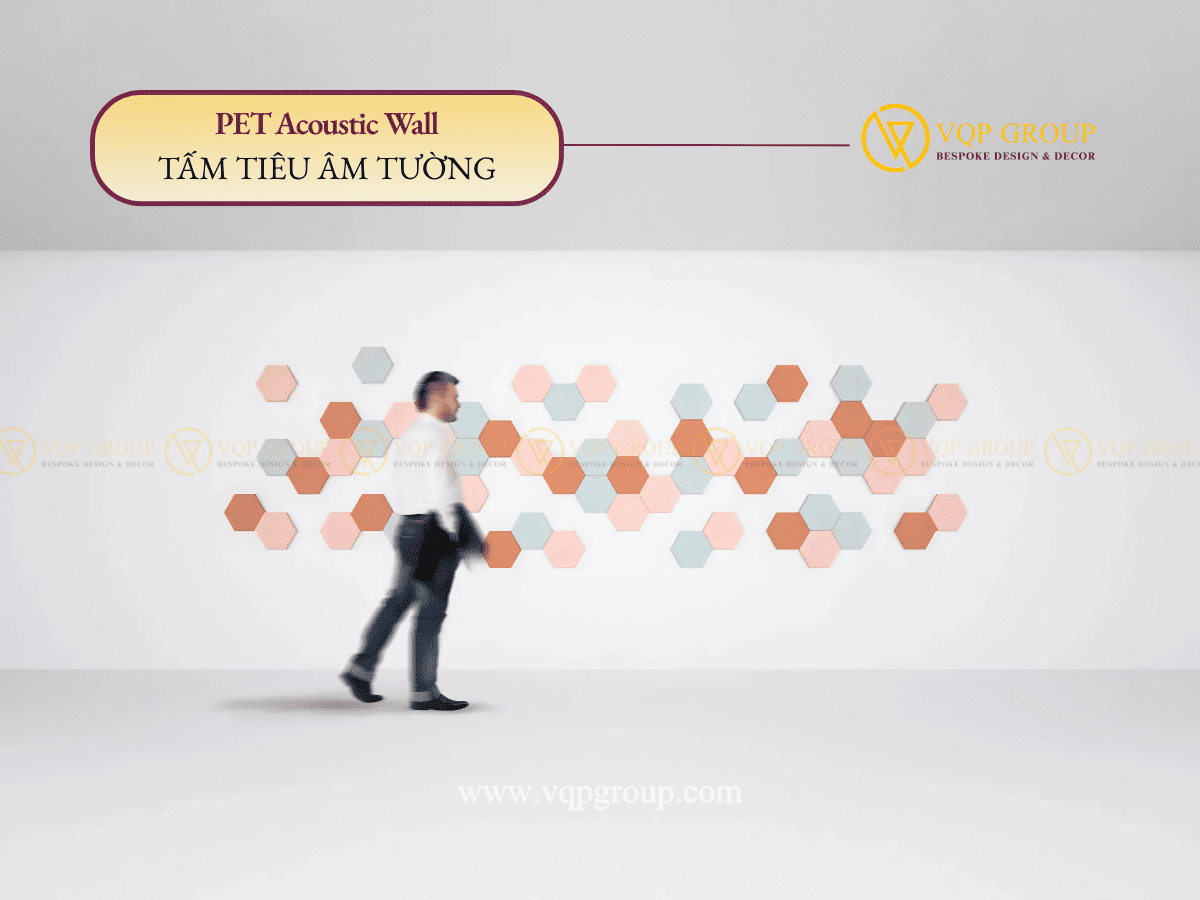 TẤM TƯỜNG PET MÔ-ĐUN LỤC GIÁC VQP-PET-W027 – PET ACOUSTIC WALL TRANG TRÍ HÌNH HỌC LINH HOẠT