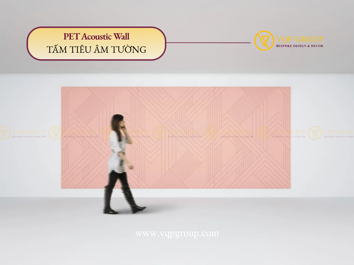 TẤM TƯỜNG PET NÉT HÌNH HỌC XẾP LỚP VQP-PET-W023 – PET ACOUSTIC WALL TẠO NHỊP KIẾN TRÚC HIỆN ĐẠI