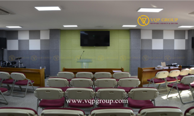 VQP GROUP HOÀN THIỆN TIÊU ÂM VĂN PHÒNG TẠI BẮC NINH: SỰ KẾT HỢP HOÀN HẢO GIỮA TẤM PET ACOUSTIC & GỖ TIÊU ÂM