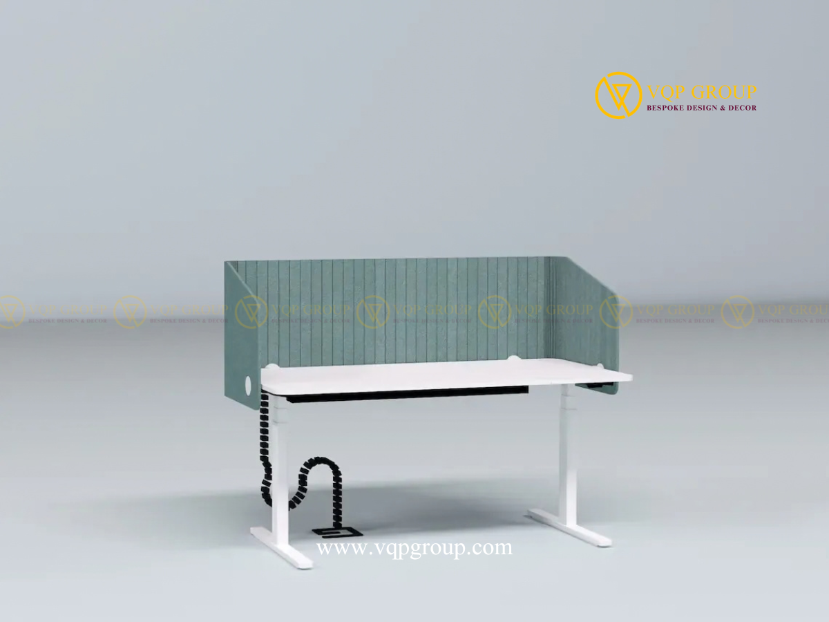 VÁCH NGĂN BÀN LÀM VIỆC TIÊU ÂM PET ACOUSTIC – DESK SCREENS | VÁCH BÀN PET BAO RỘNG CÓ RÃNH – VQP-PET-D005