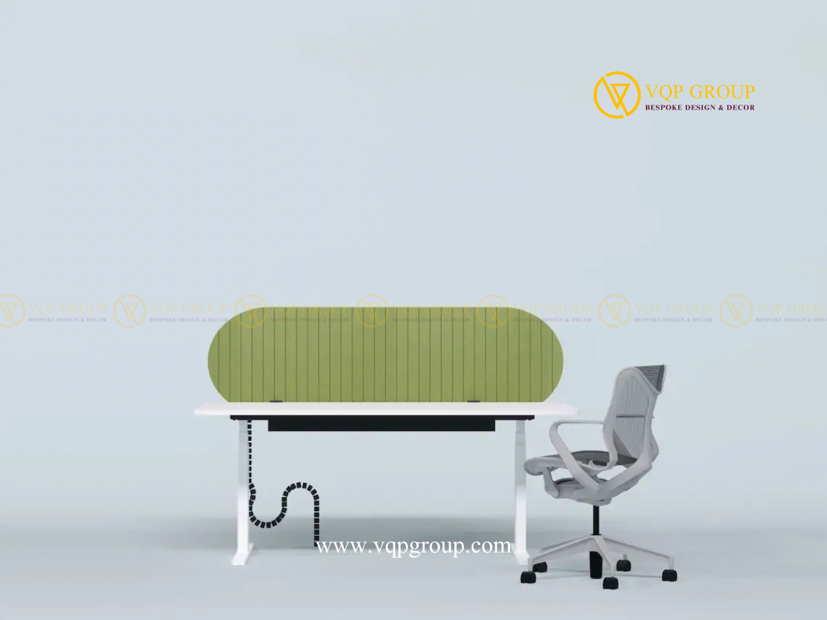VÁCH NGĂN BÀN LÀM VIỆC TIÊU ÂM PET ACOUSTIC – DESK SCREENS | VÁCH BÀN PET BO TRÒN TOÀN PHẦN – VQP-PET-D007