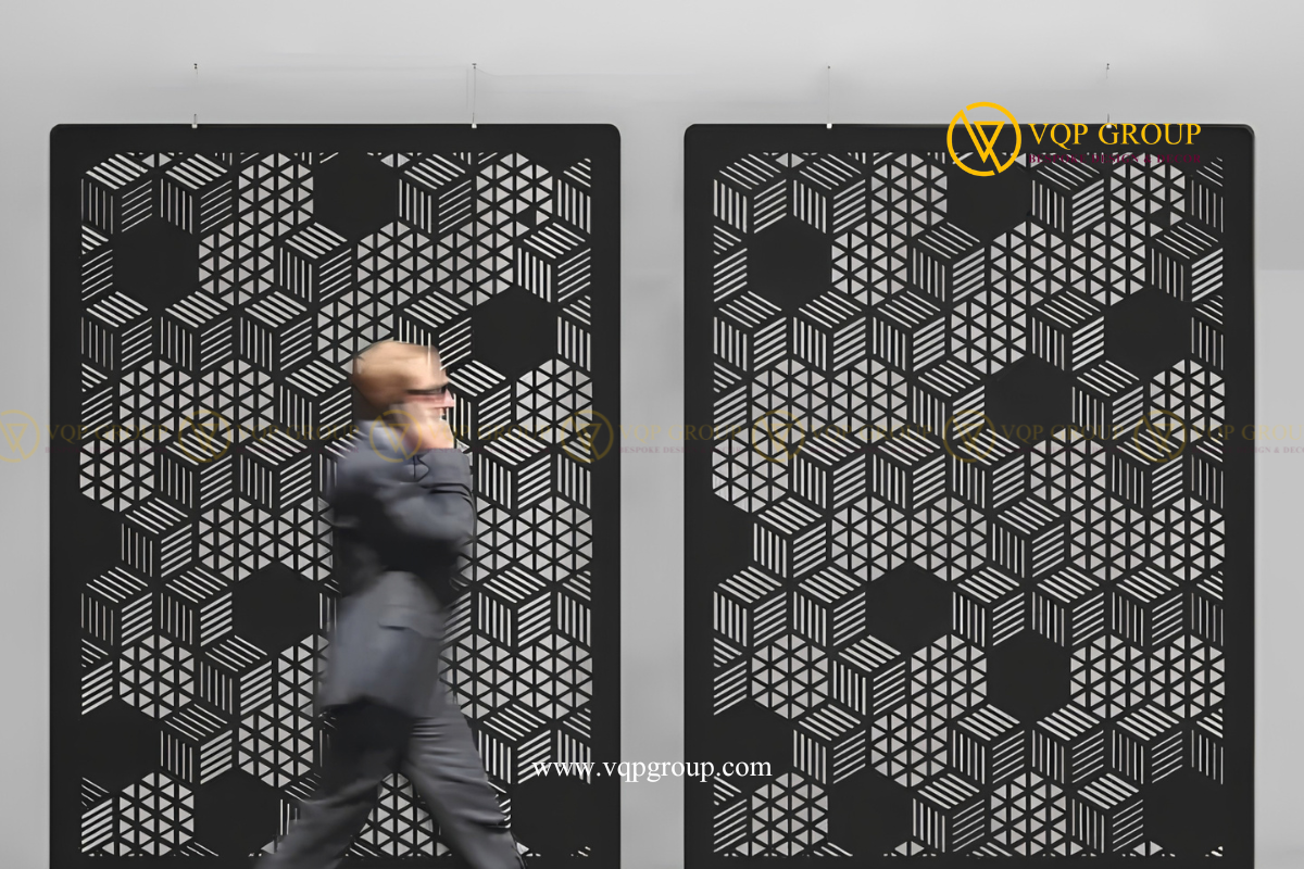 VÁCH NGĂN PHÒNG TIÊU ÂM PET ACOUSTIC – ROOM DIVIDERS | VÁCH PET TREO HỌA TIẾT PHƯƠNG ĐÔNG – VQP-PET-R009