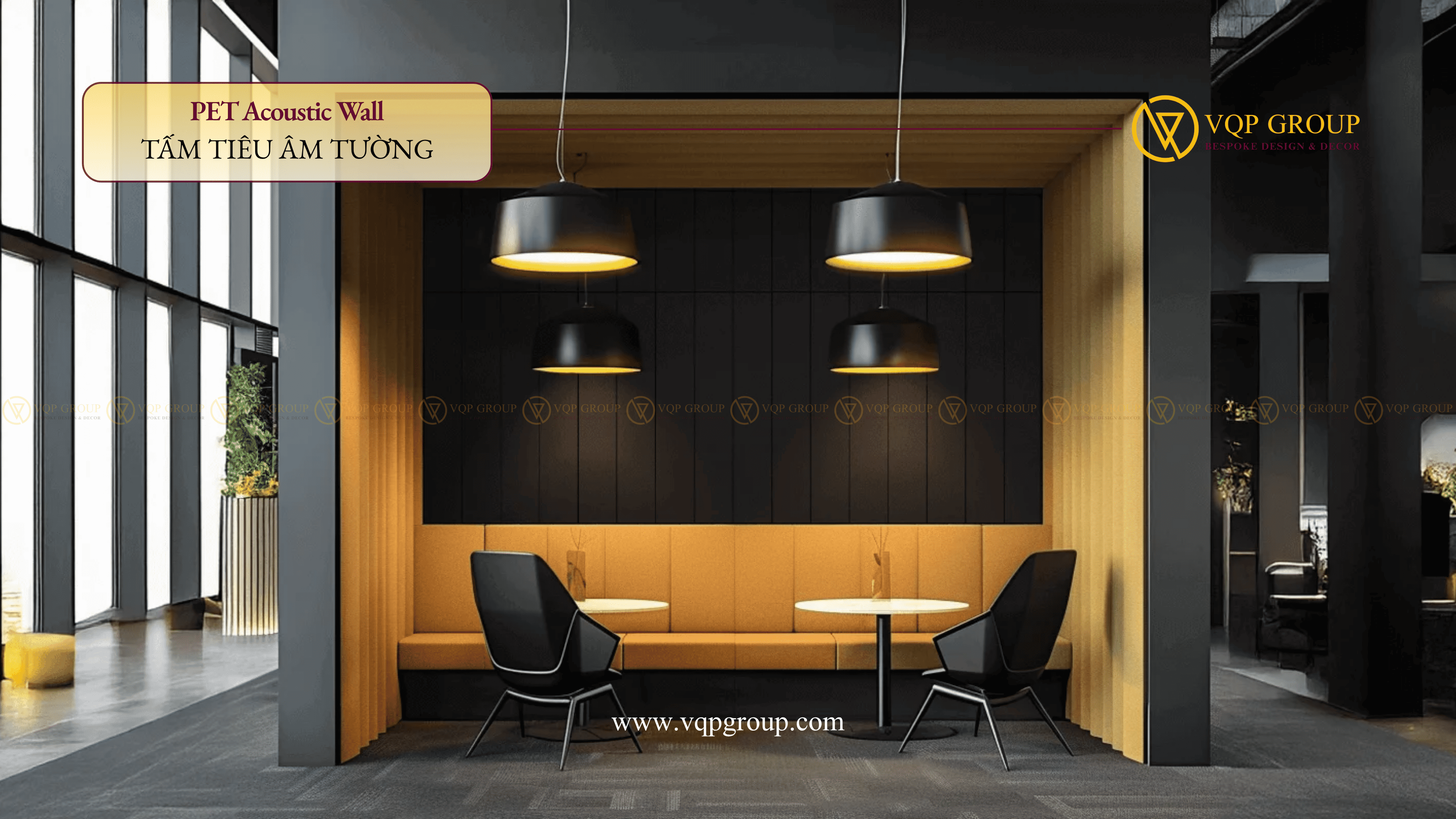 TẤM ỐP TƯỜNG TIÊU ÂM VERTICAL L – PET ACOUSTIC WALL PANEL RÃNH DỌC BẢN LỚN