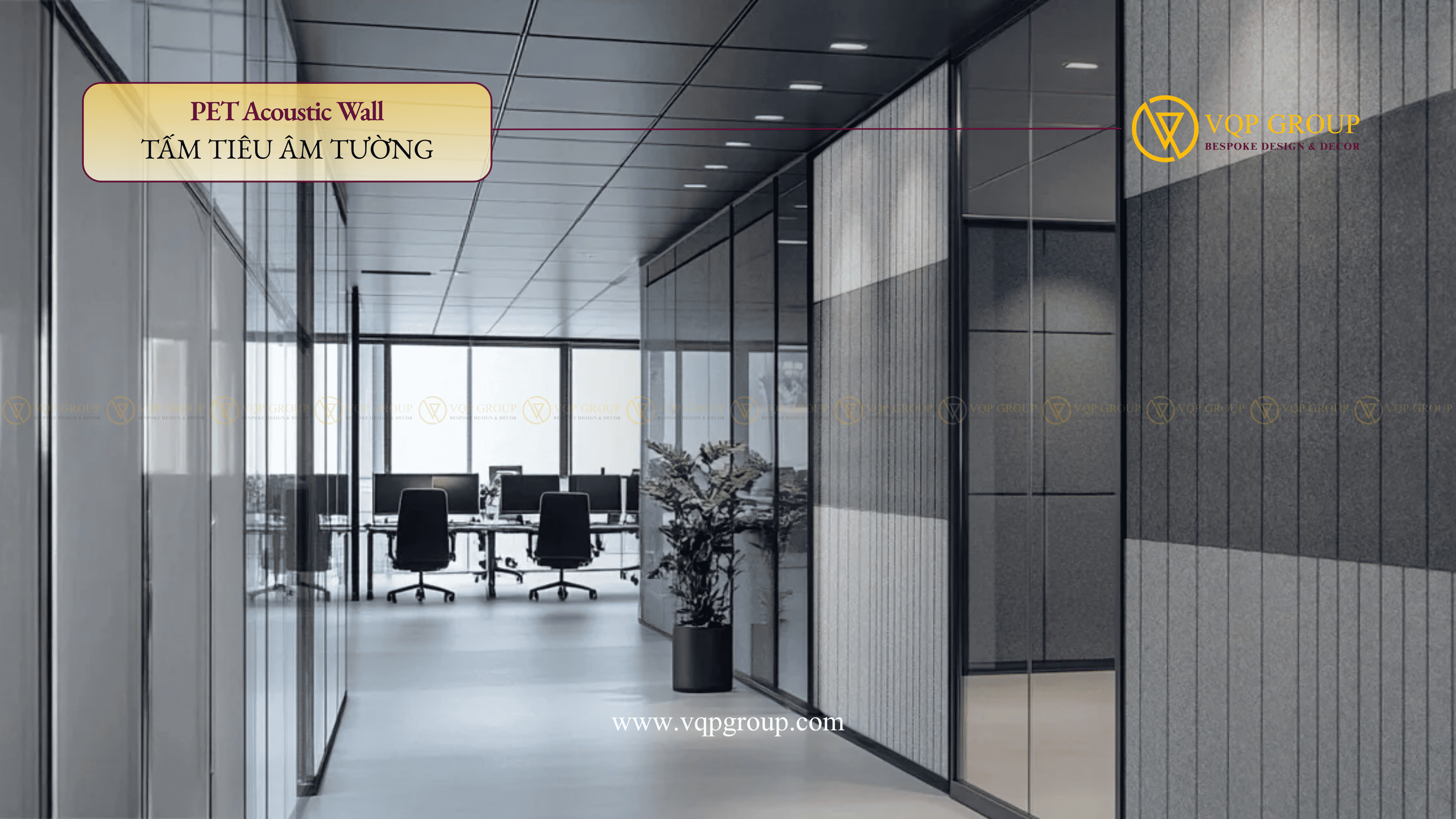 TẤM ỐP TƯỜNG TIÊU ÂM VERTICAL M – PET ACOUSTIC WALL PANEL RÃNH DỌC HIỆN ĐẠI