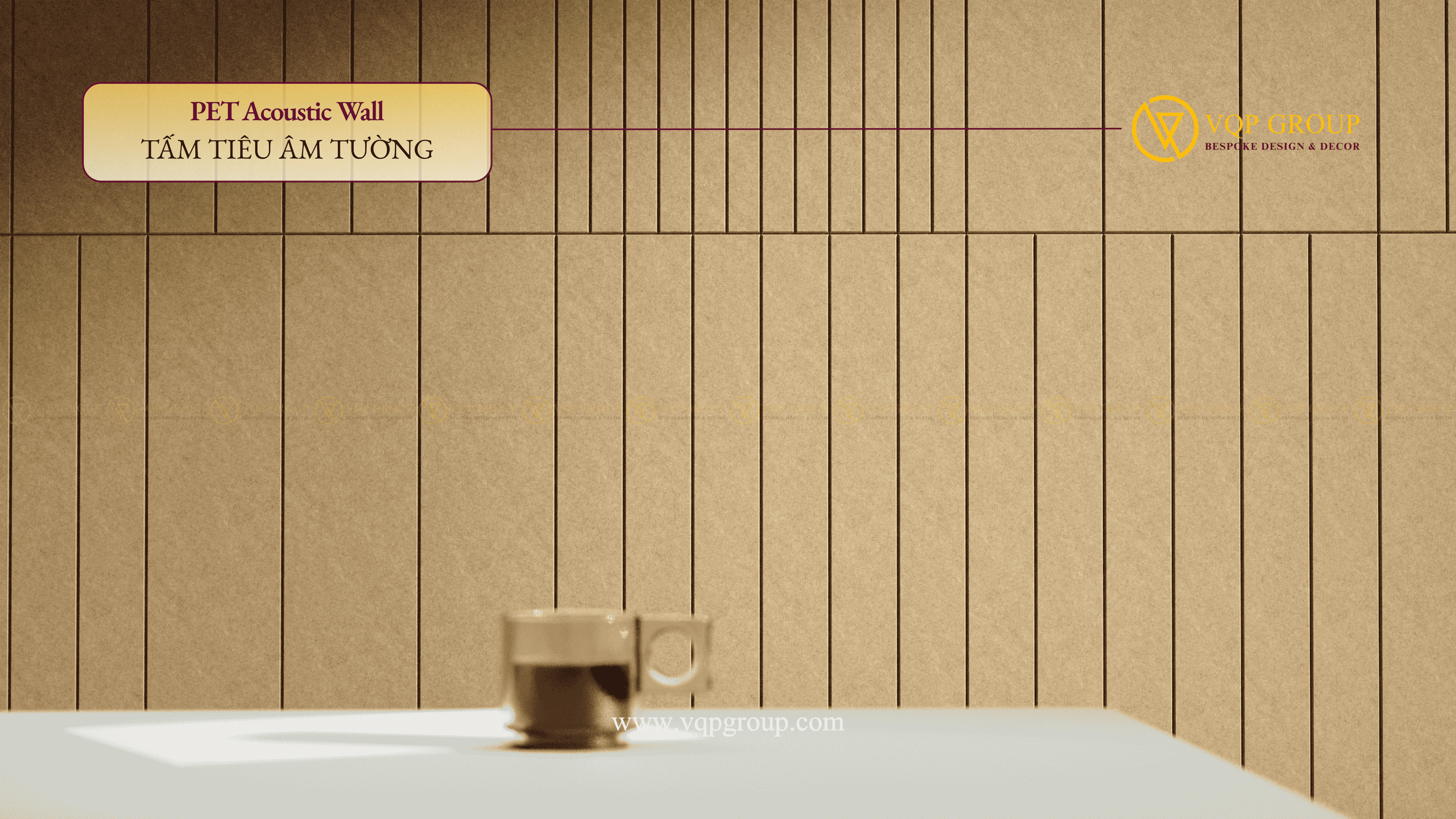 TẤM ỐP TƯỜNG TIÊU ÂM VERTICAL S – PET ACOUSTIC WALL PANEL RÃNH DỌC TINH GỌN