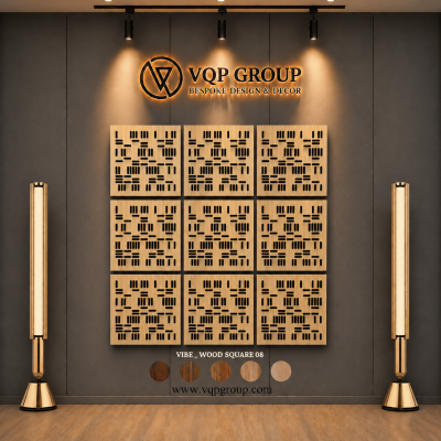 TẤM TIÊU ÂM GỖ CNC - VIBE _ WOOD SQUARE 08