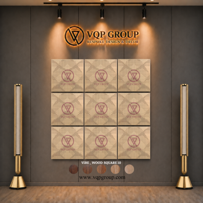 TẤM TIÊU ÂM GỖ CNC - VIBE _ WOOD SQUARE 10