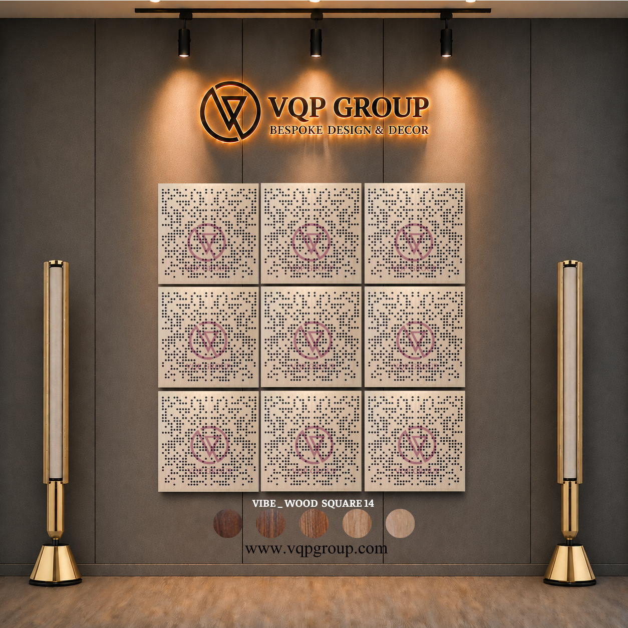TẤM TIÊU ÂM GỖ CNC - VIBE _ WOOD SQUARE 14