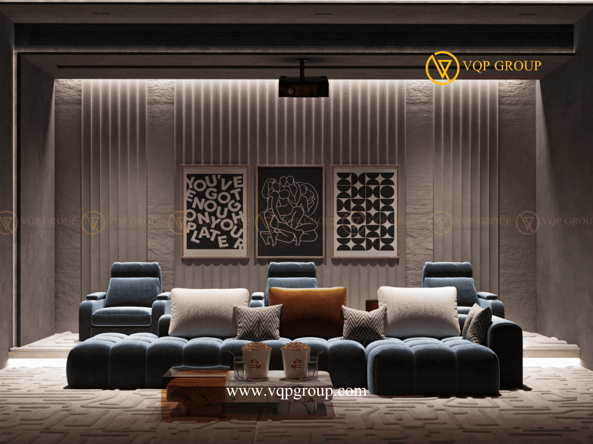 Sofa và ghế recliner Home Cinema biệt thự The Mansions ParkCity Hanoi