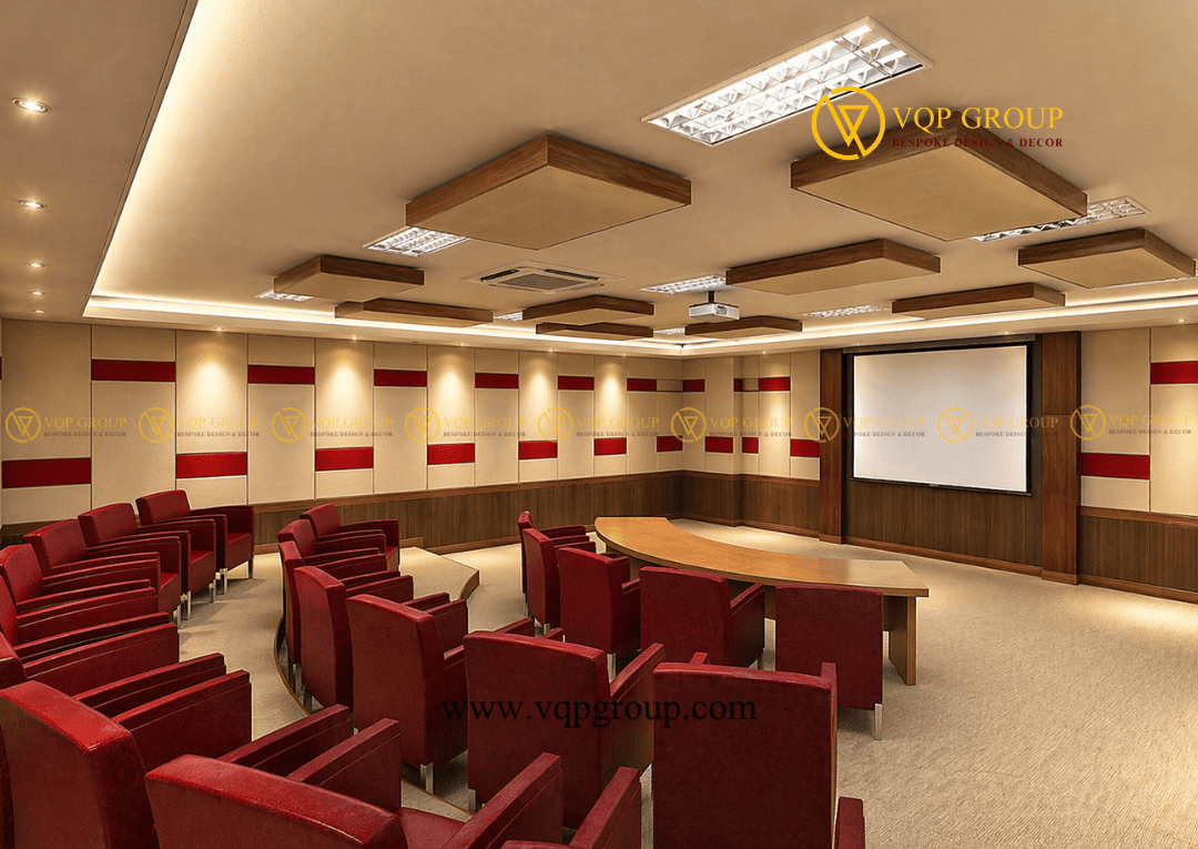 Phòng hội thảo sử dụng panel tiêu âm tường và trần bọc vải