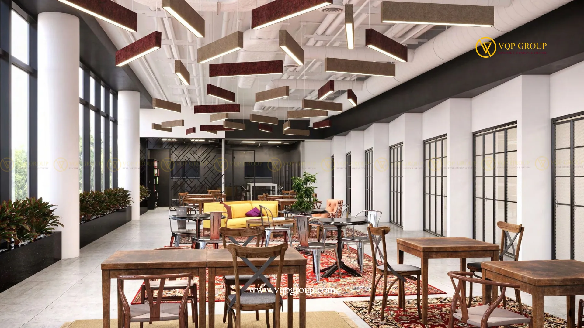  Acoustic lighting dạng thanh cho khu café và ăn uống nội bộ 