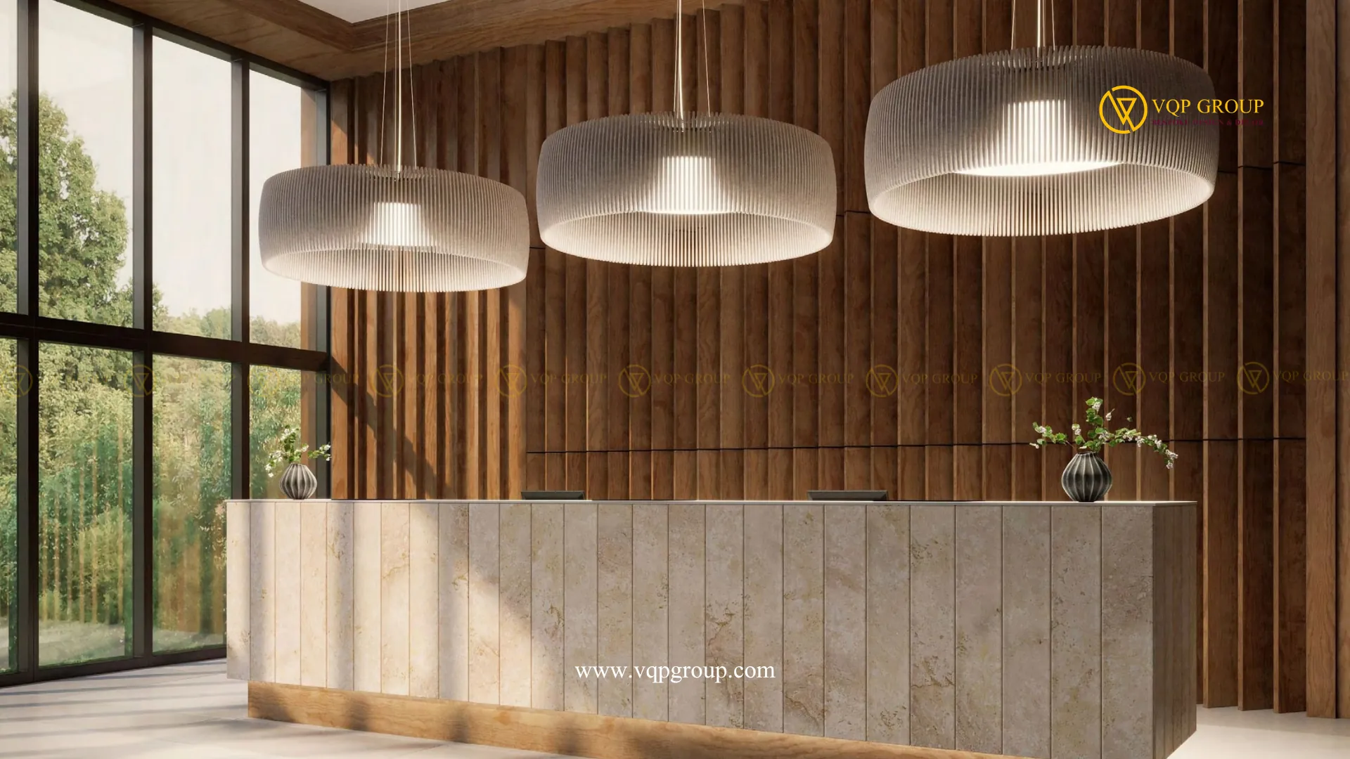 Acoustic lighting dạng tròn cho sảnh reception cao cấp