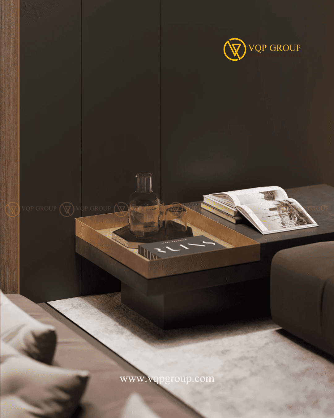 Bàn phụ và phụ kiện trang trí Home Cinema cao cấp Azalea Homes Gamuda City