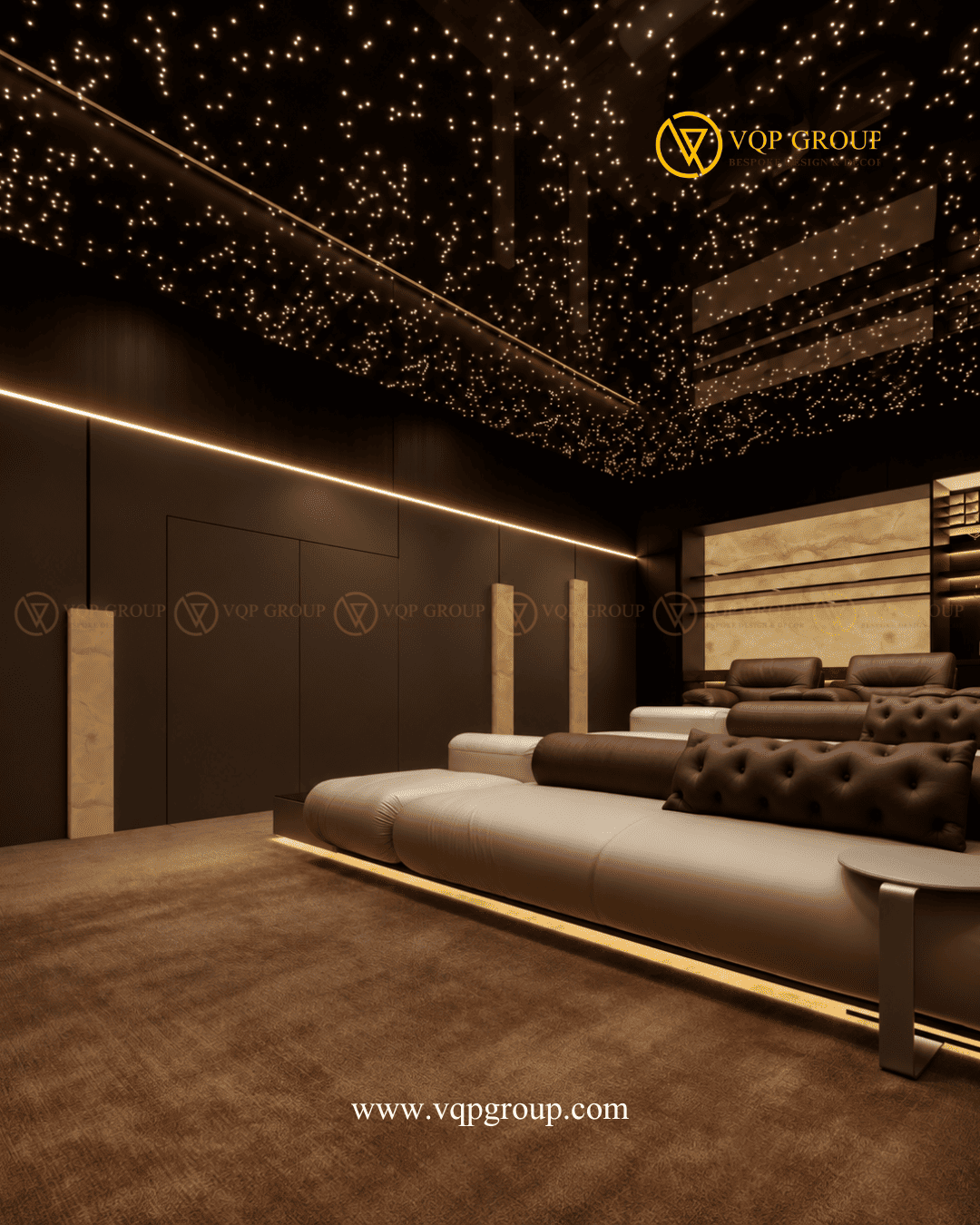 Quầy bar Home Cinema biệt thự Ngọc Trai Vinhomes Ocean Park