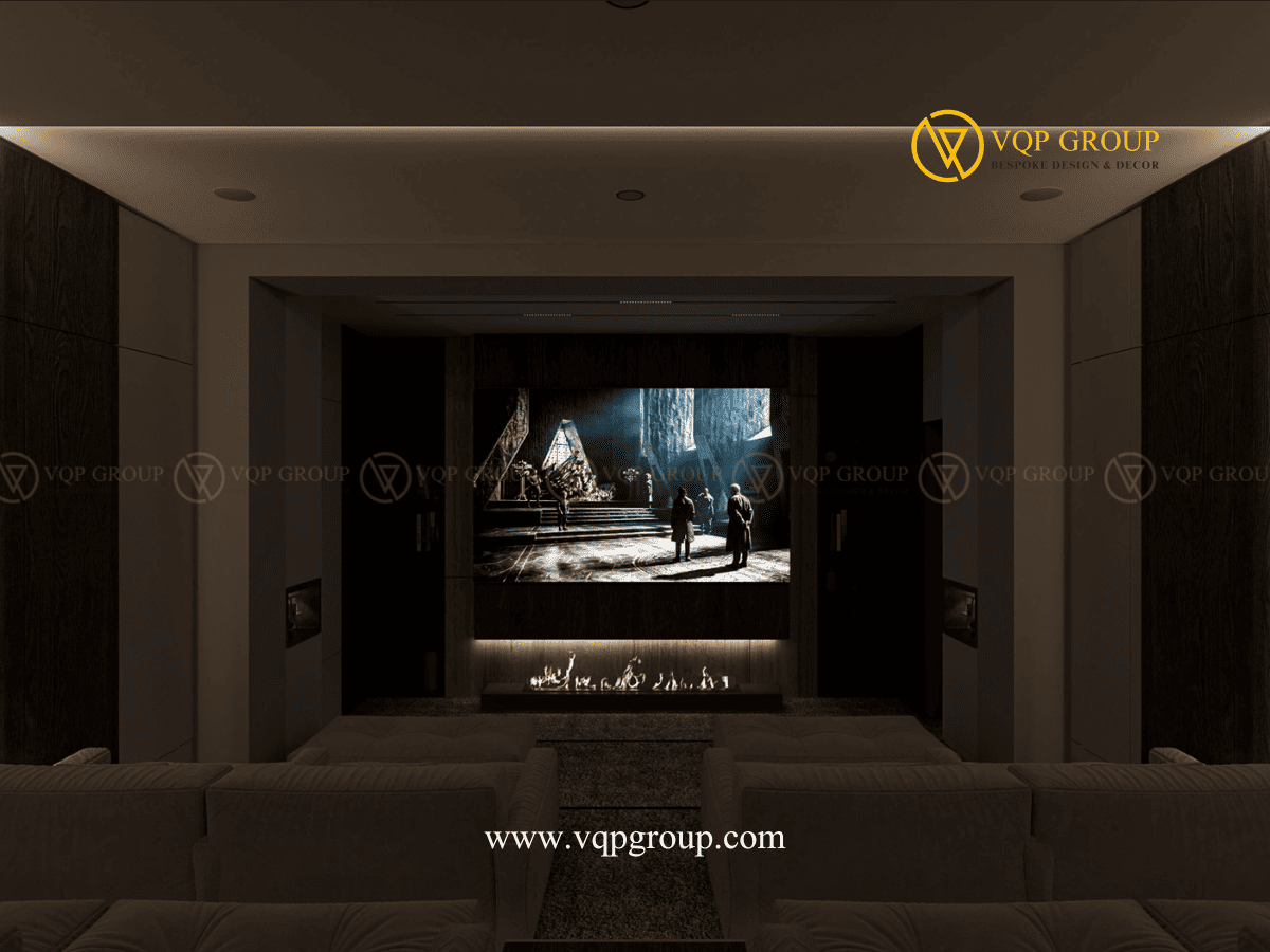 Bean bag trong Home Cinema biệt thự The Botanica Vinhomes Gardenia