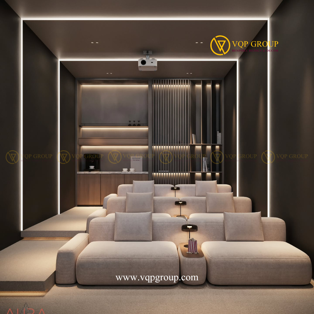  Bố trí ghế phòng phim AURA CINEMA biệt thự Vinhomes Marina 