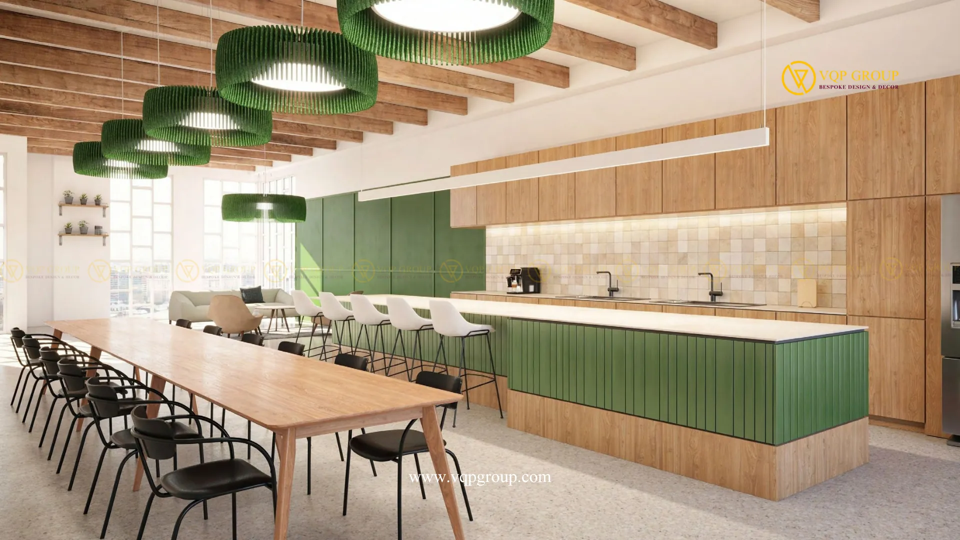 Ceiling cloud tròn tiêu âm khu bếp và pantry văn phòng trần mở