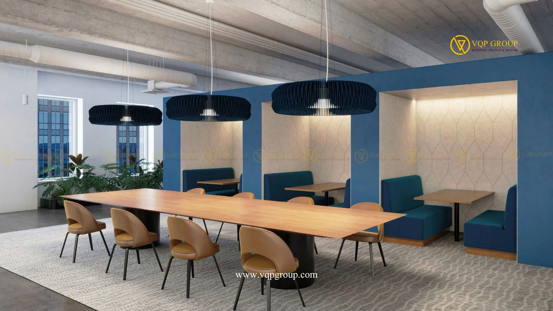  Cụm đèn acoustic PET phân vùng lounge và khu trao đổi trong văn phòng 