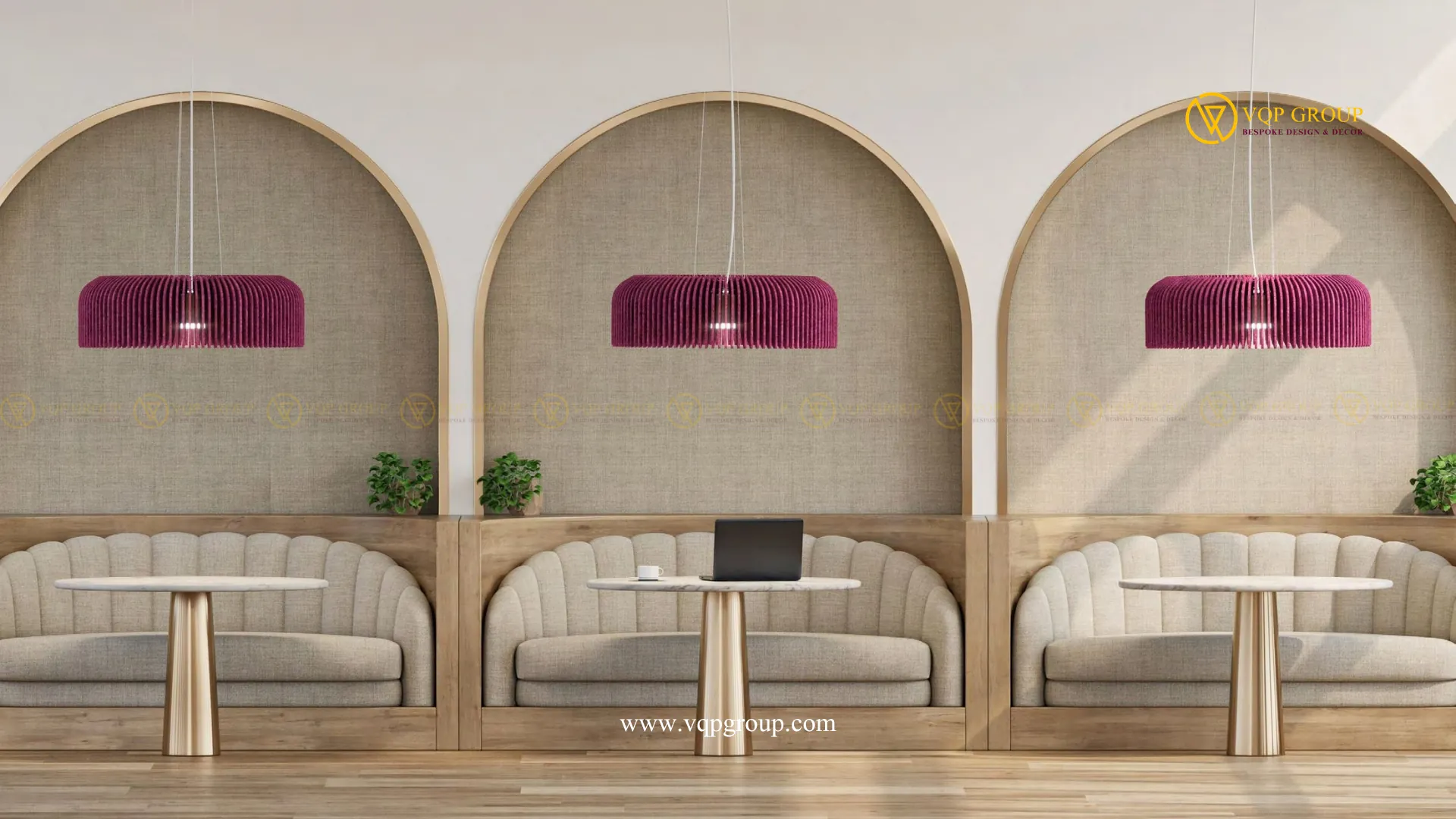  Đèn PET Acoustic treo trang trí tại lounge và khu tiếp khách văn phòng 