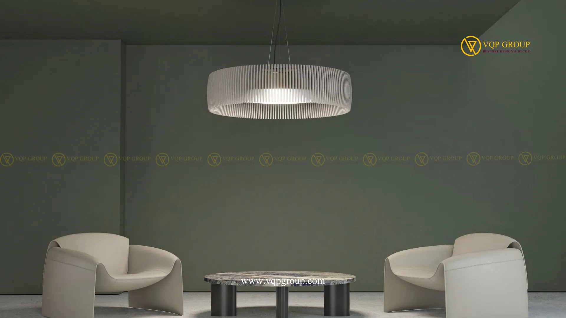 Đèn tiêu âm PET Acoustic dạng tròn cho lounge tiếp khách cao cấp