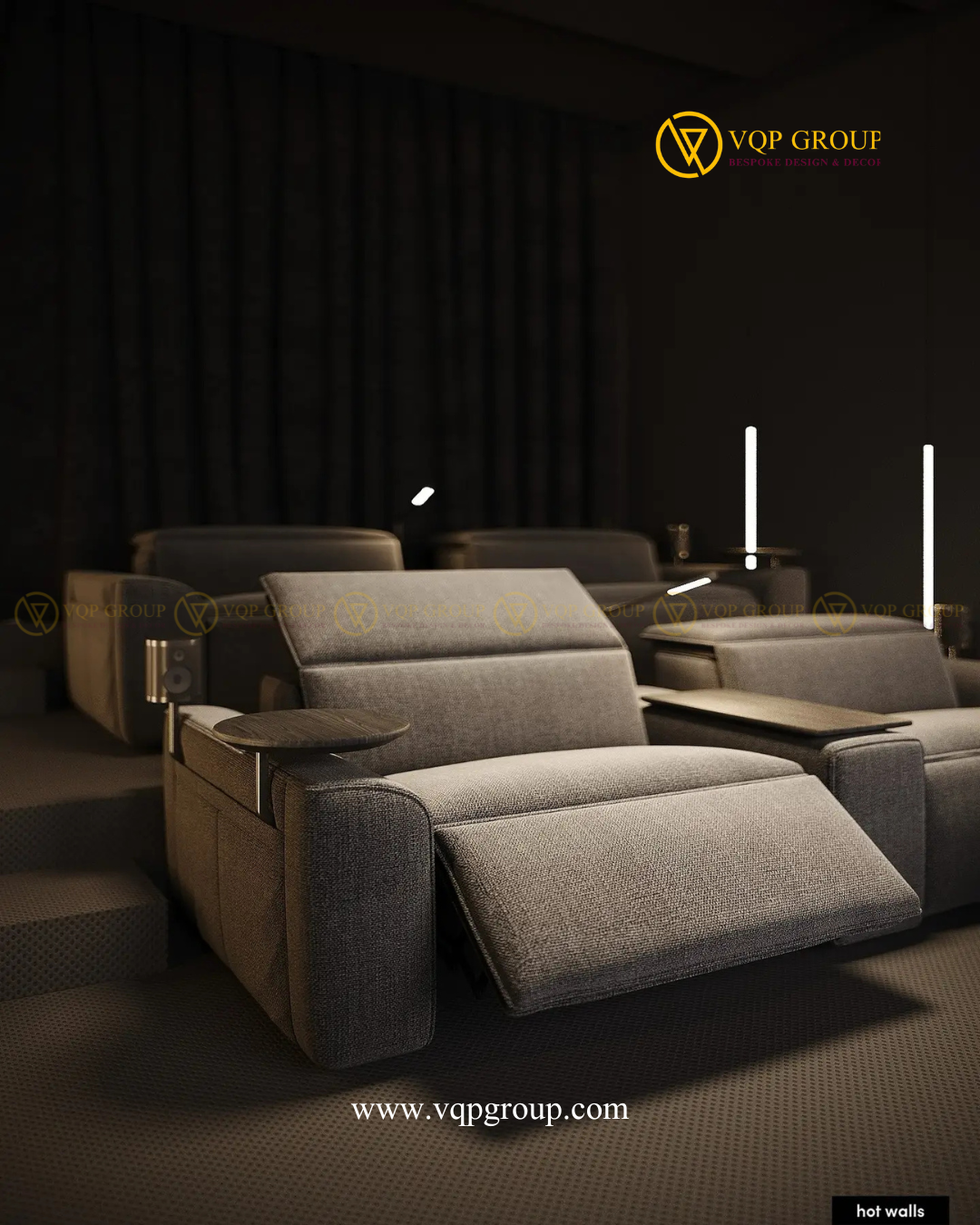 Ghế thư giãn phòng phim DARK LUXE CINEMA Vinhomes Cổ Loa