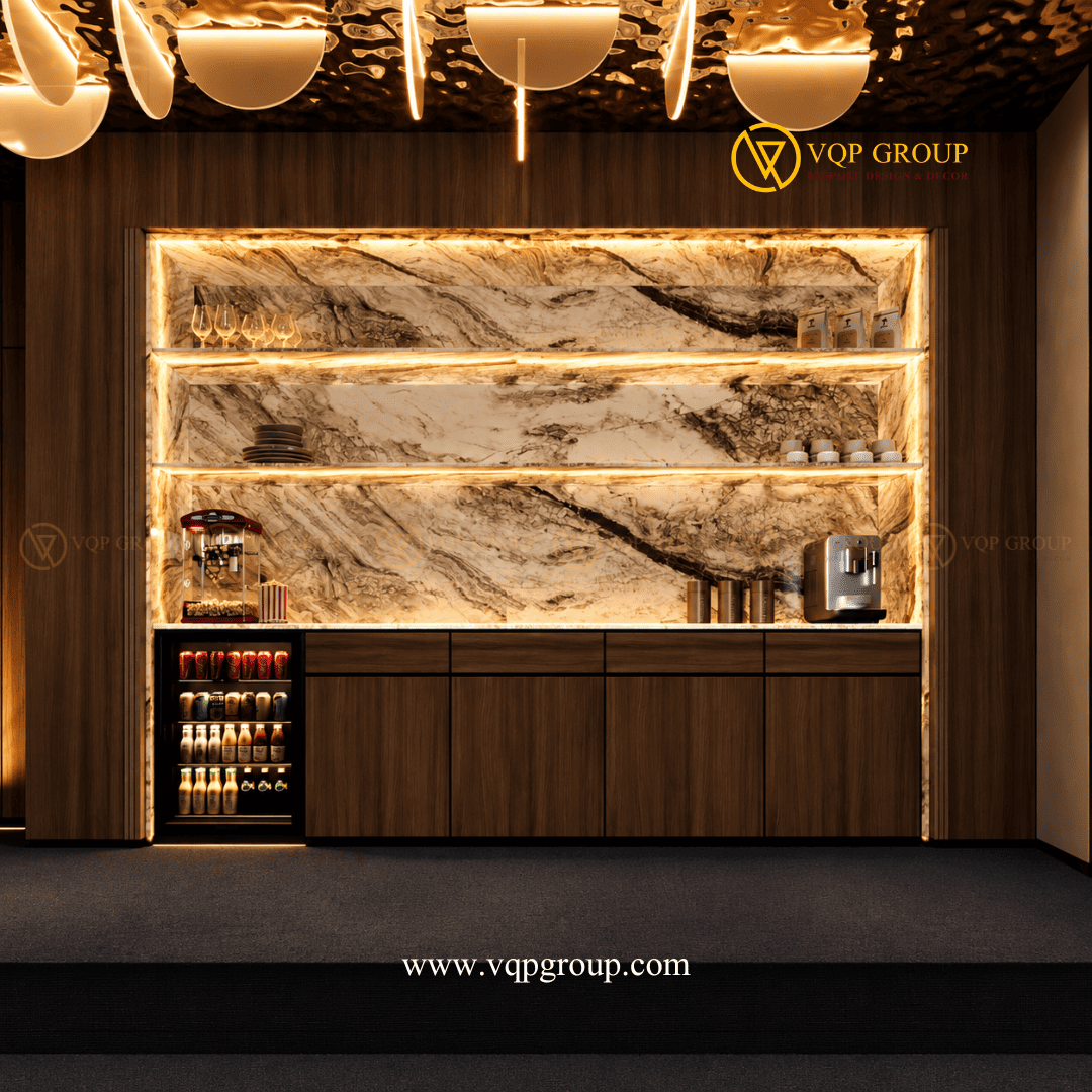 Hệ cabinetry và quầy bar Home Cinema Splendora Bắc An Khánh
