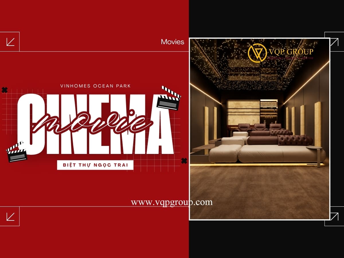 Home Cinema cao cấp biệt thự Ngọc Trai Vinhomes Ocean Park thiết kế bởi VQP GROUP