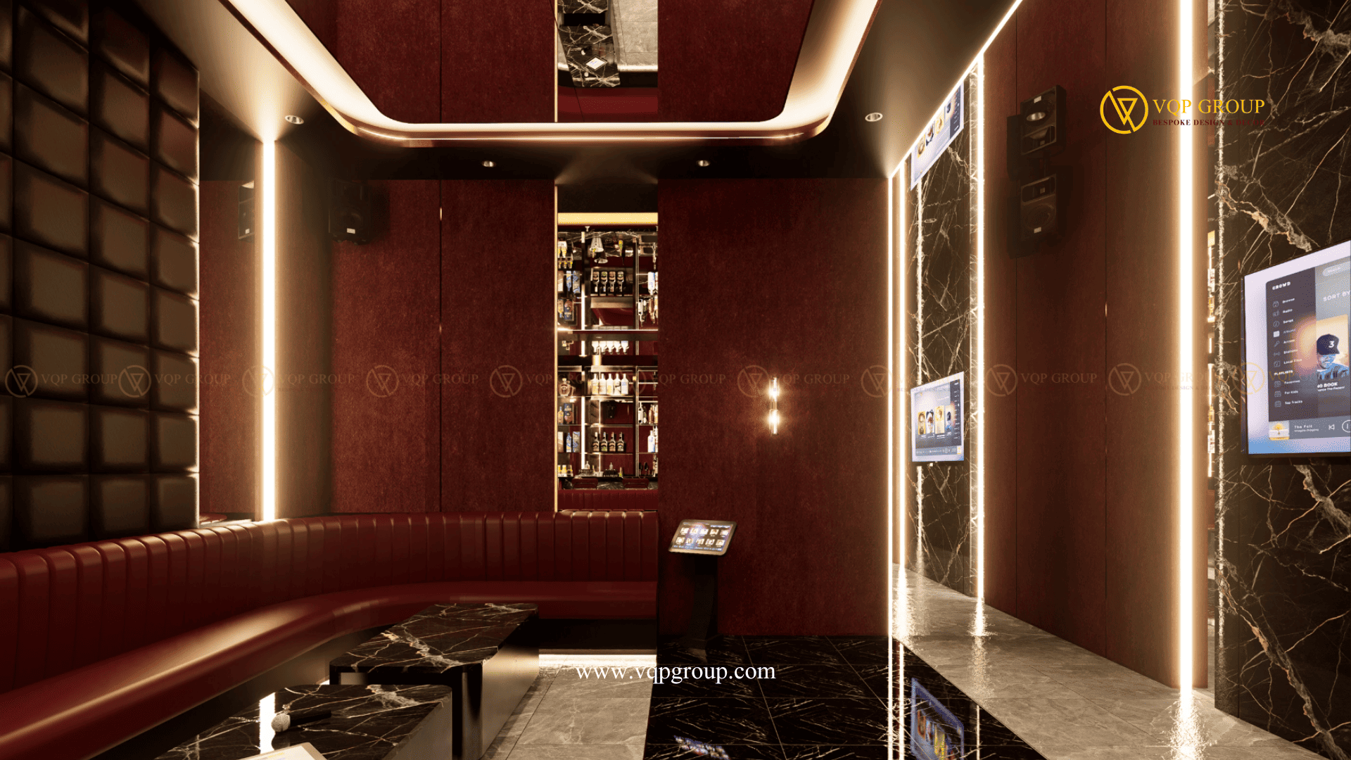Tiêu âm trang âm phòng karaoke gia đình Vinhome Riverside với panel bọc mềm
