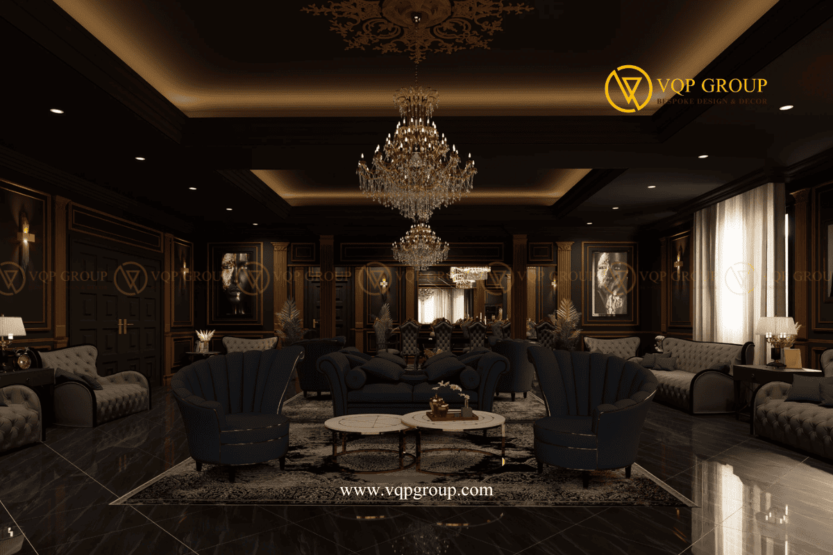 Lounge Home kết hợp Dining biệt thự Hoa Phượng Vinhomes Riverside Long Biên