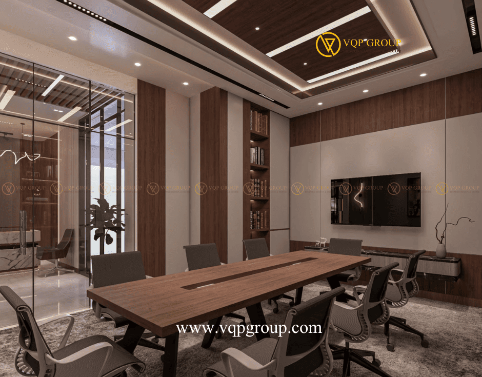 Nội thất phòng họp kết hợp giải pháp tiêu âm hiện đại