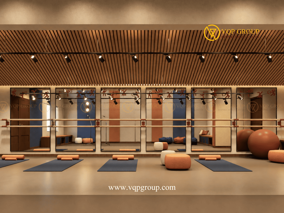 Phòng đa năng trường học với gương và thanh ballet tại Tây Hồ Tây Hà Nội