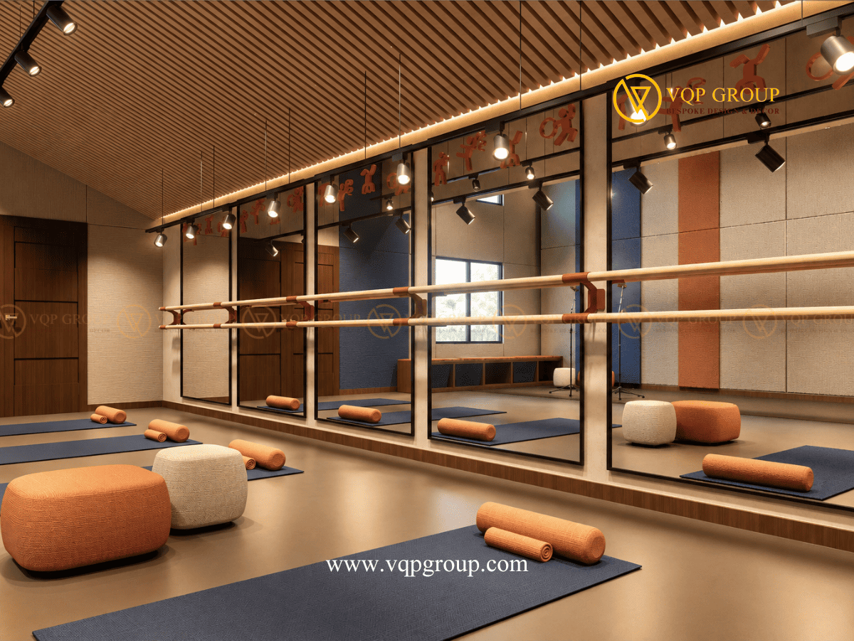 Phòng học đa năng có gương luyện tập và thanh ballet tại Hà Nội