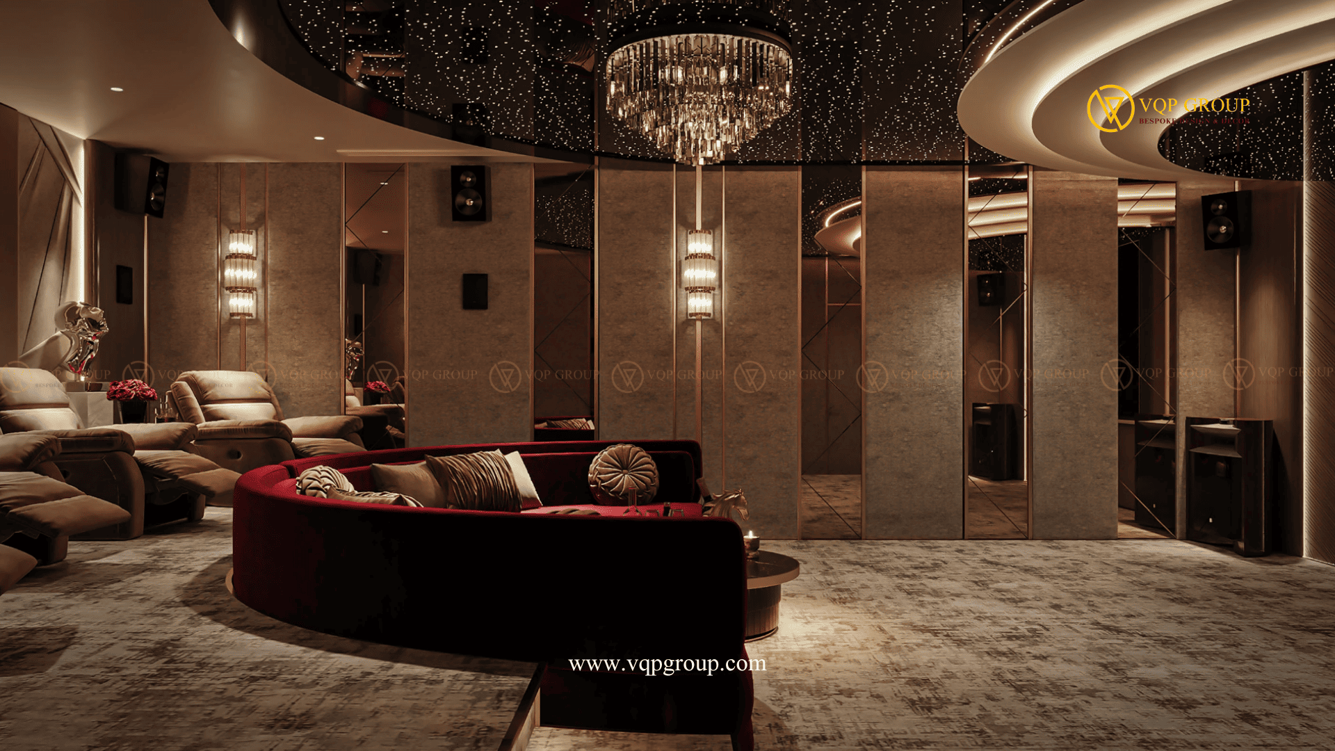 Thiết kế âm học Home Cinema Ciputra Hanoi với hệ tường trang âm và loa