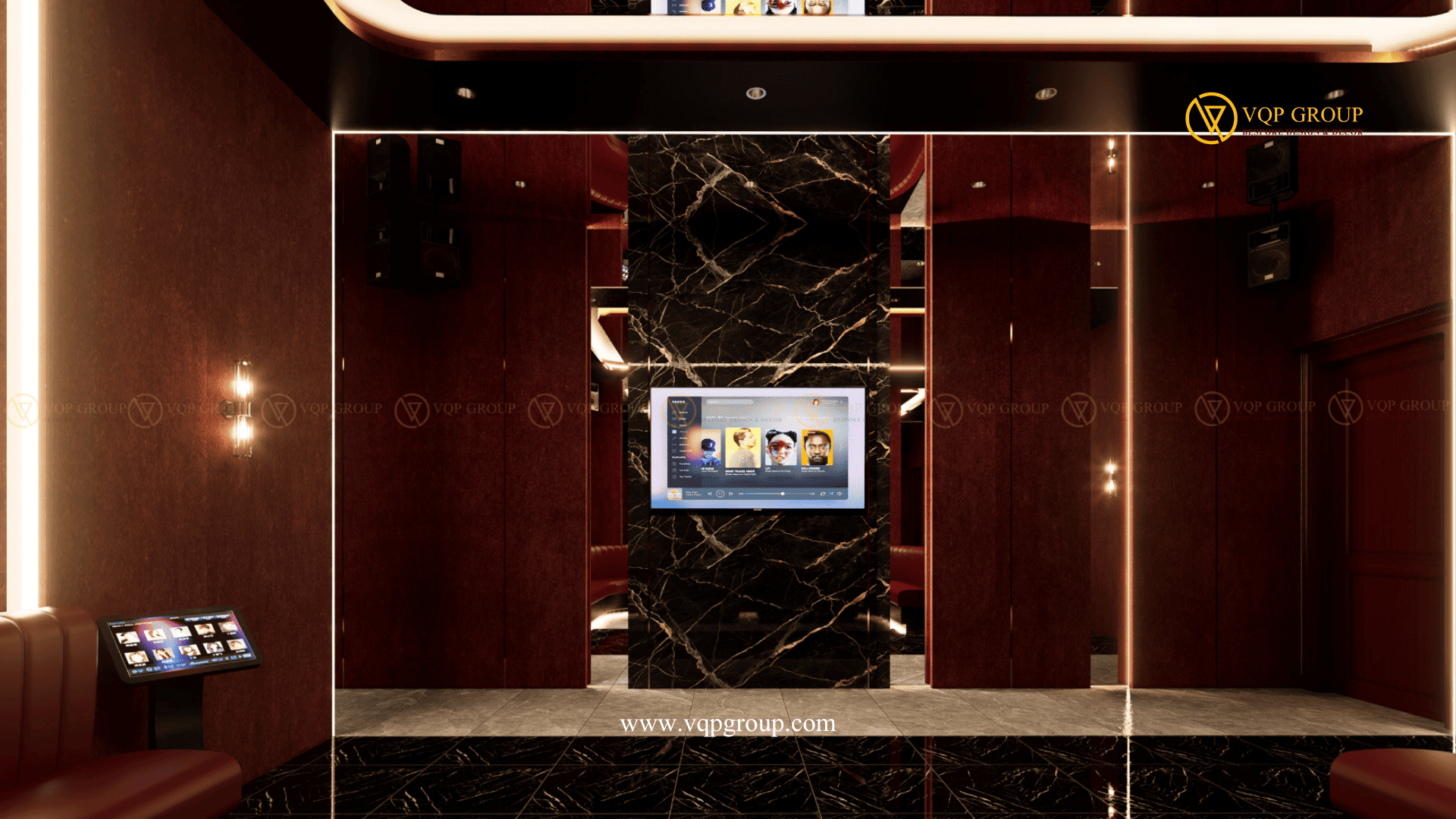 Màn hình và hệ điều khiển phòng karaoke gia đình Vinhome Riverside
