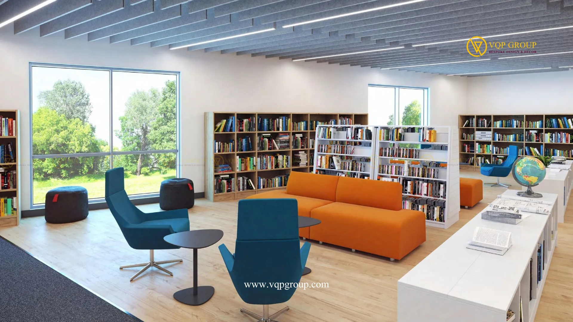 Acoustic baffle PET tiêu âm khu tập trung và thư viện văn phòng