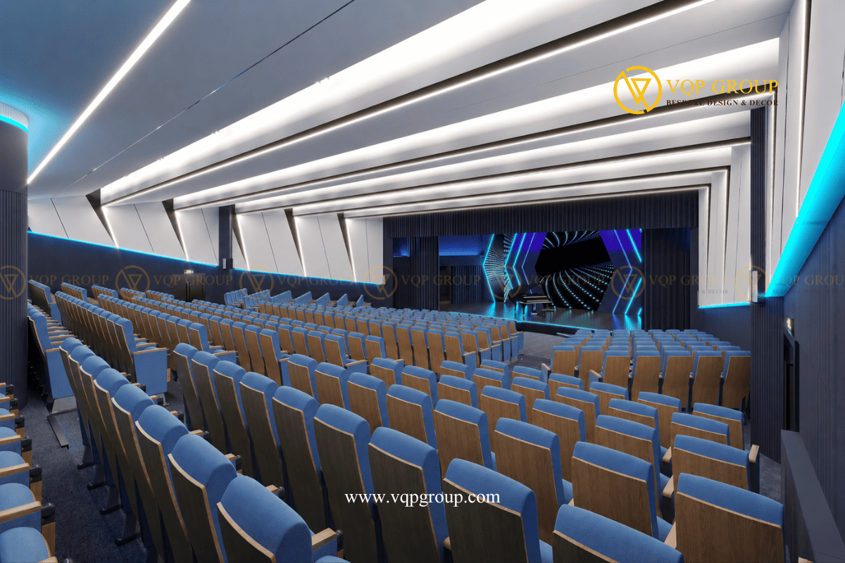 Toàn cảnh Future Acoustic Auditorium nhìn từ khán phòng về sân khấu biểu diễn