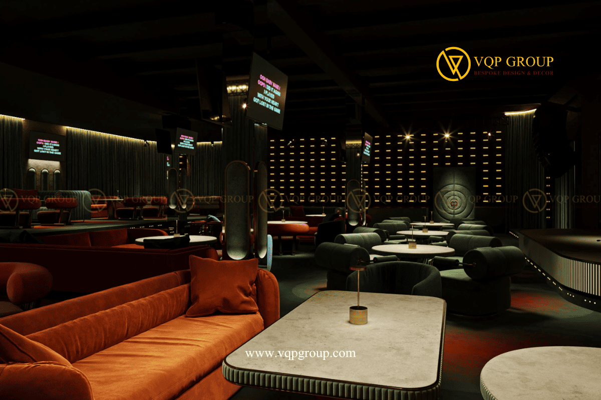 Toàn cảnh nội thất Emerald Noir Lounge tại Hà Nội