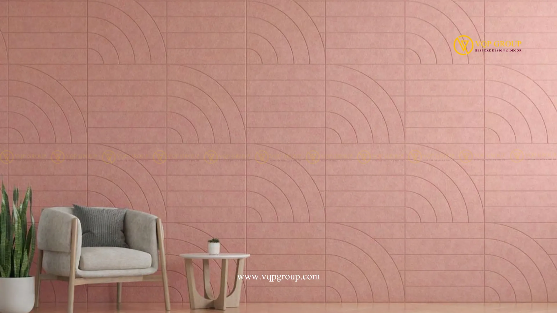  Tường PET Acoustic màu xanh với họa tiết đường cong dạng sóng 