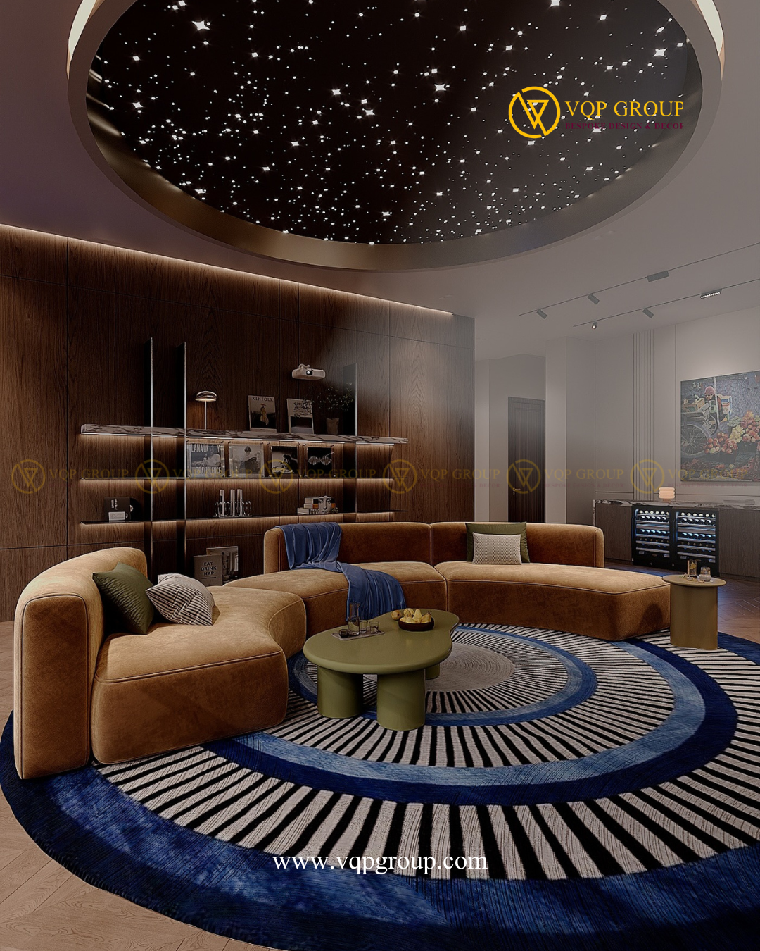 Không gian lounge VELORA FAMILY CINEMA biệt thự Đảo Vũ Yên Hải Phòng