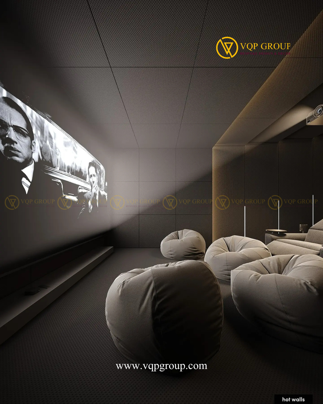  Thiết kế tường trần DARK LUXE CINEMA Vinhomes Cổ Loa 