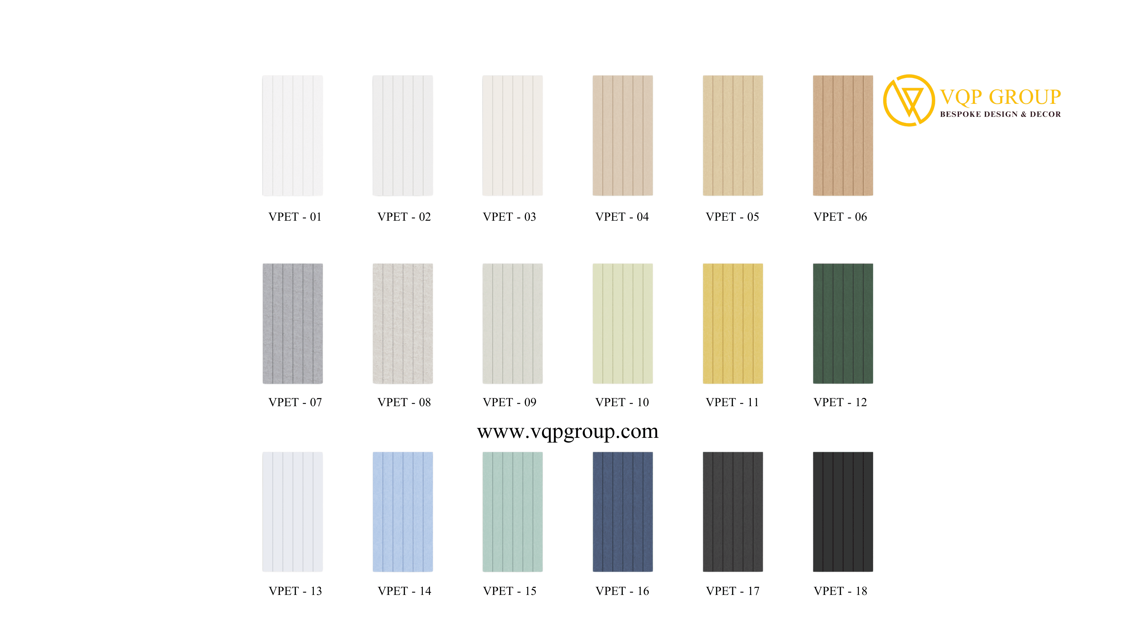 Bảng 18 màu tấm PET Acoustic Vertical M VQP GROUP
