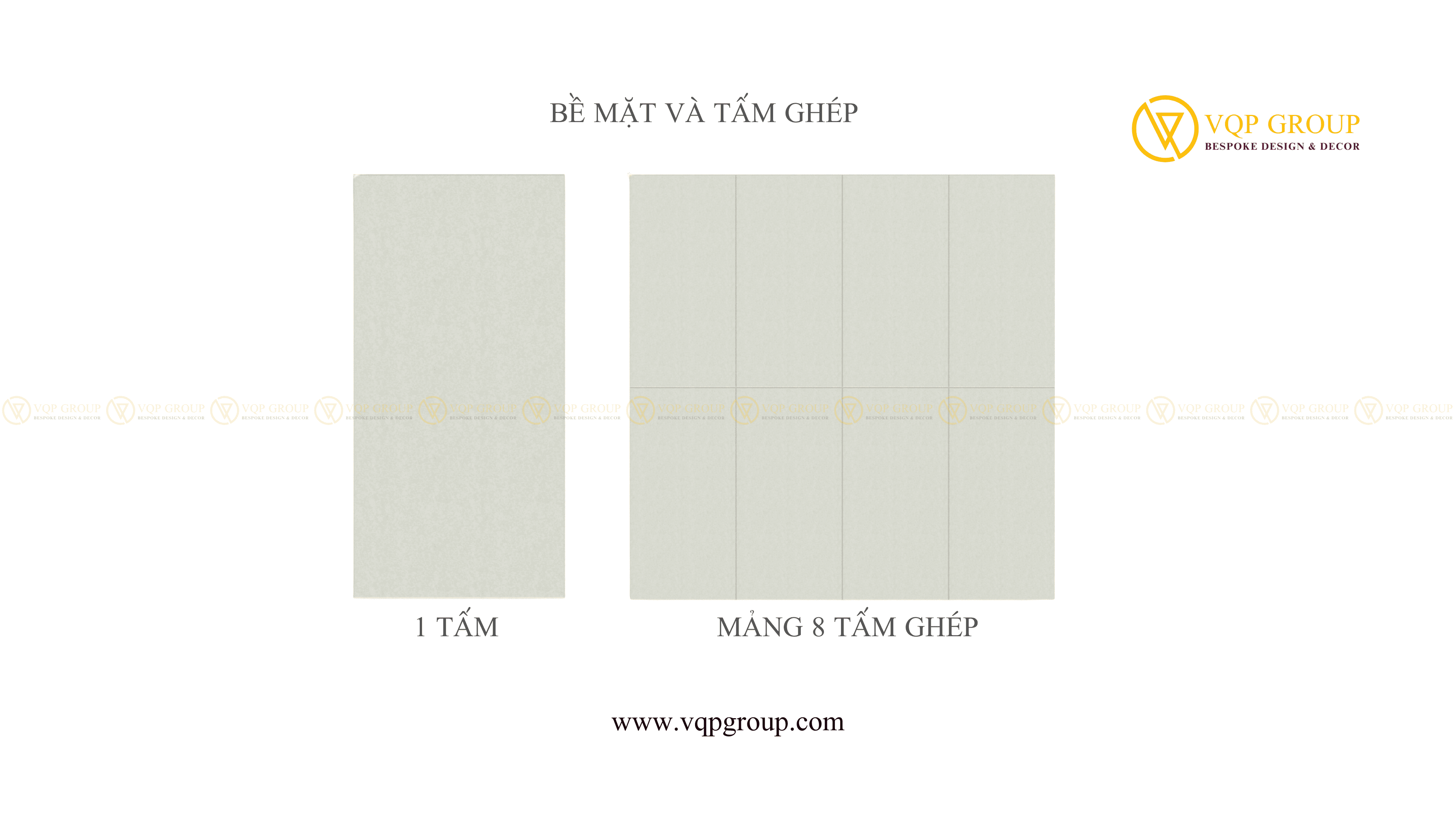 Bề mặt tấm tiêu âm PET Acoustic CALM và mảng ghép 8 tấm