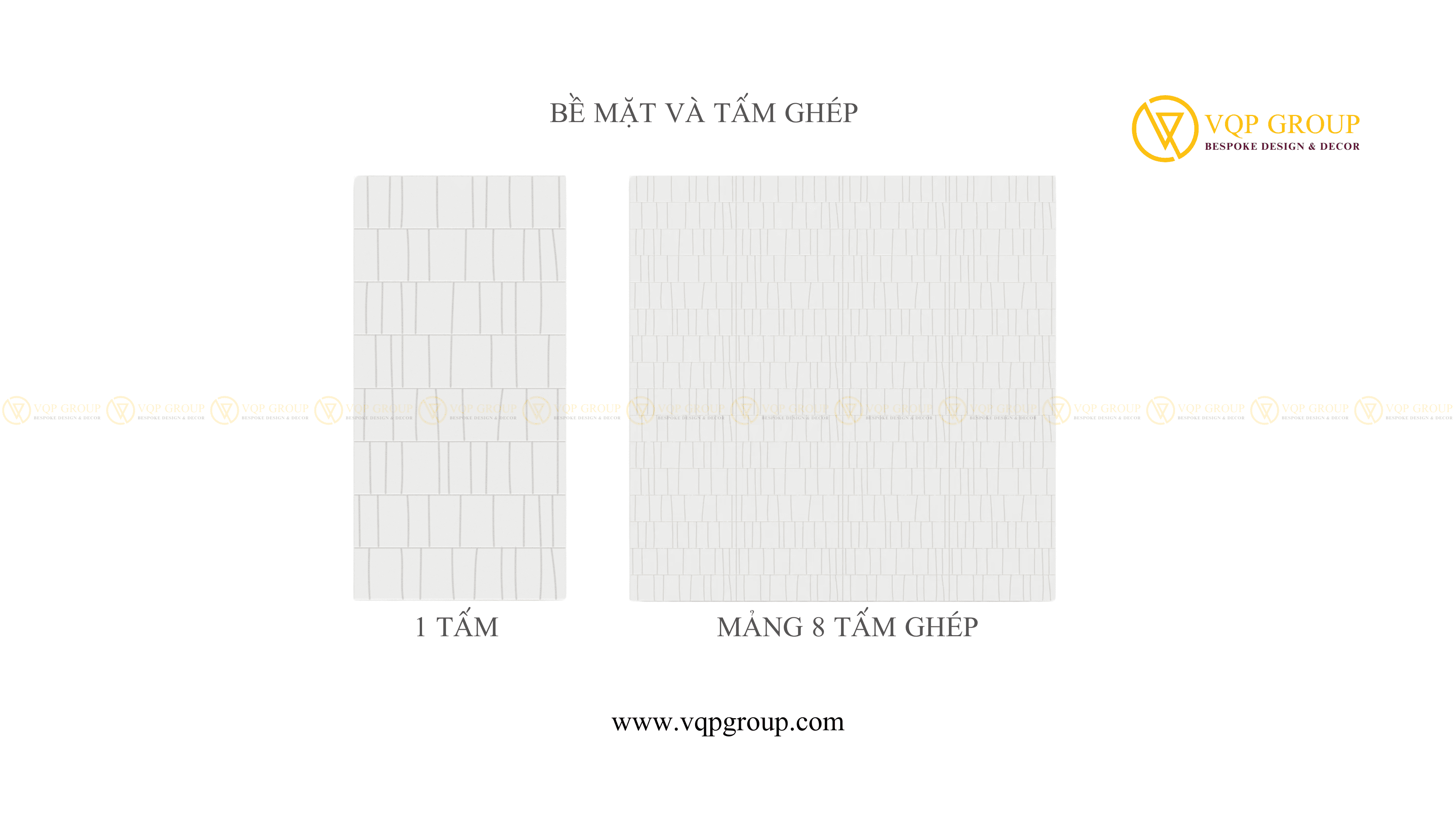 Bề mặt một tấm PET Acoustic DASH LINE và mảng ghép 8 tấm