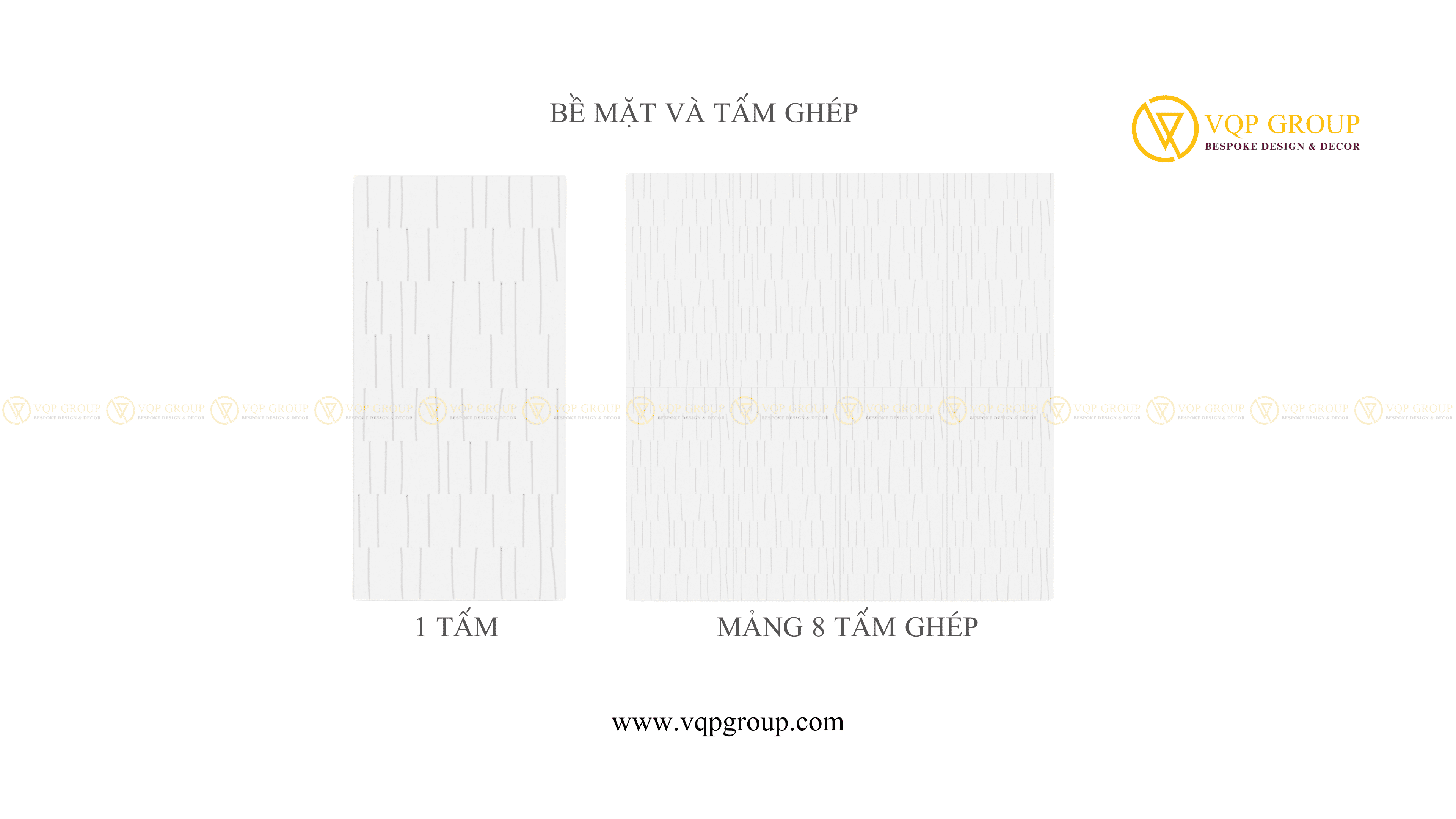 Bề mặt một tấm PET Acoustic DASH và mảng ghép 8 tấm
