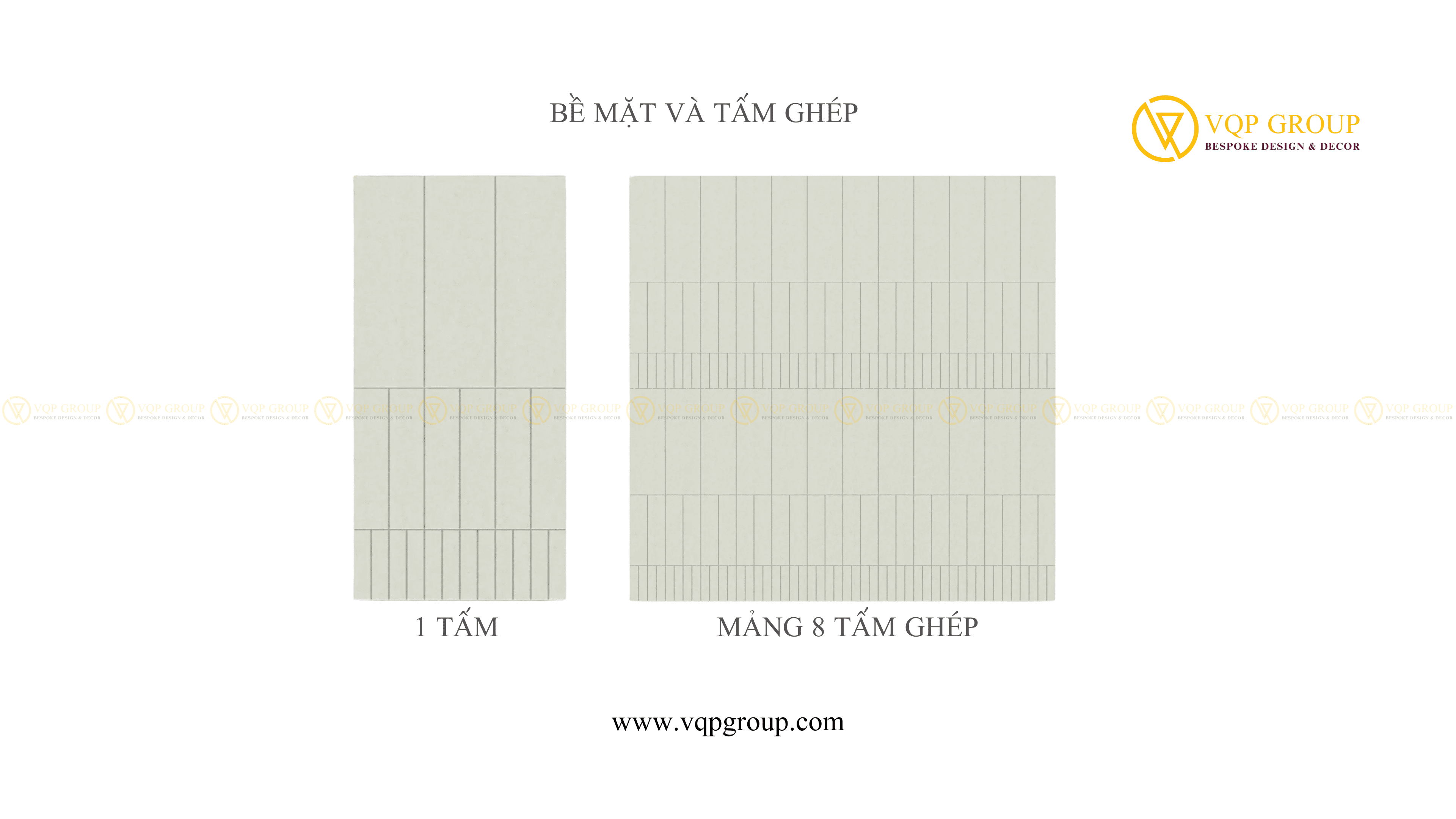 Bề mặt một tấm PET Acoustic FADE và mảng ghép 8 tấm