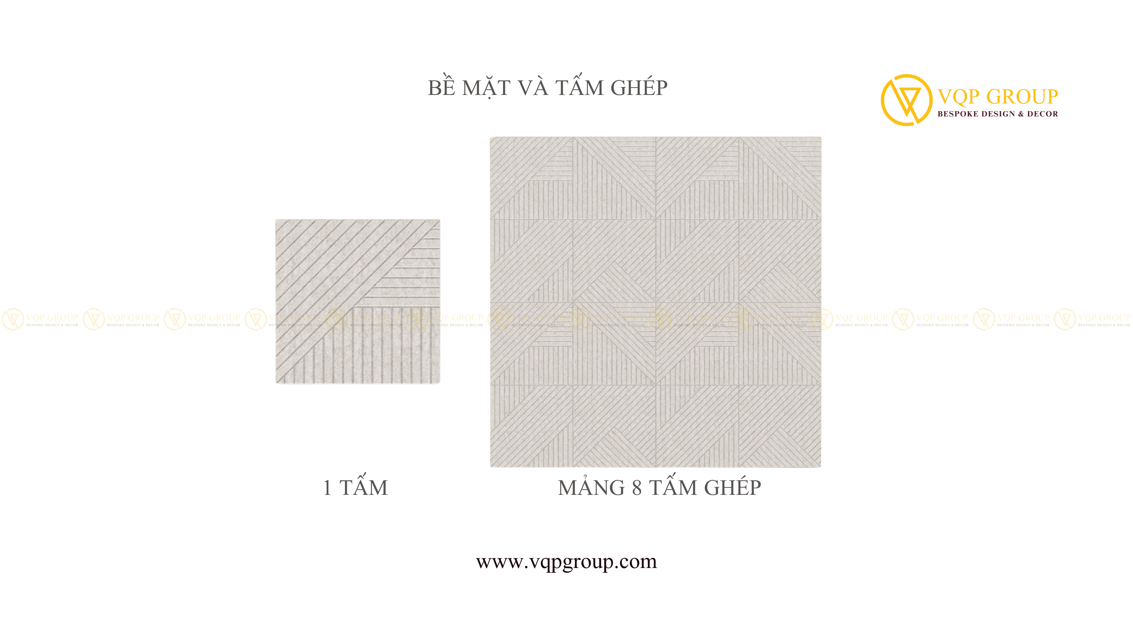 Bề mặt một tấm PET Acoustic SLANT và mảng ghép 8 tấm